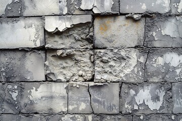 Aged concrete barrier with eroding cement.