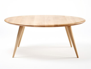 Wooden Table With Two Legs on White Background