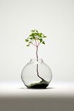 Fototapeta Pokój dzieciecy - Small Plant Growing in Glass Vase With Water