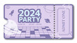 © Anastasia - admit one lavander party ticket with planets and stars