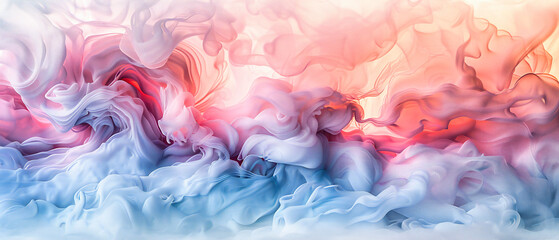 Poster - Artistic Liquid Motion, Colorful Ink Clouds in Water, Abstract Paint Texture and Creative Design