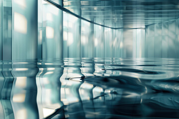 Poster - Abstract background with reflections and caustics. Futuristic background image. Created with Generative AI technology.