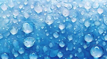 Wall Mural - water drops on blue background