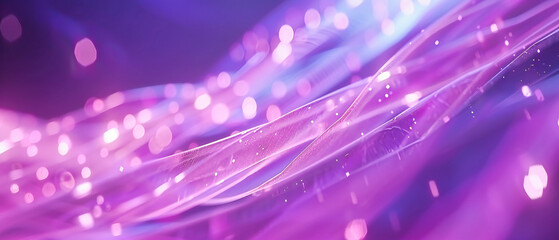 Poster - Dynamic Neon Waves in Pink and Blue. Futuristic Light Patterns in a Modern Abstract Design