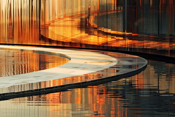 Poster - Abstract background with reflections and caustics. Futuristic background image. Created with Generative AI technology.