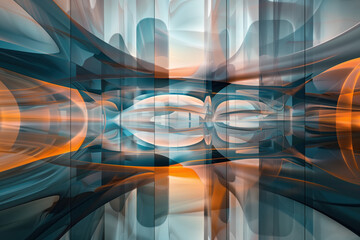 Poster - Abstract background with reflections and caustics. Futuristic background image. Created with Generative AI technology.