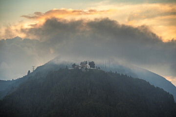 Wall Mural - Monserrate at dusk, Bogota, HDR Image