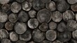 Stacked log ends textured background, natural wood pattern detail. perfect for interior design projects. rustic feel. AI