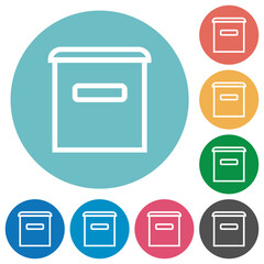 Poster - Mailbox outline flat round icons