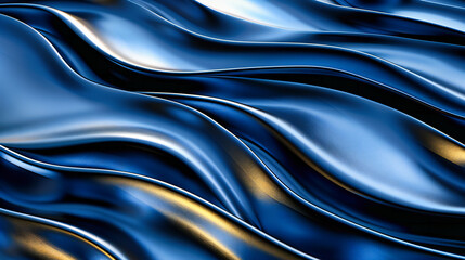 Poster - Shiny Liquid Wave in Modern Texture. Luxurious Silk Fabric Design in an Abstract Artistic Background