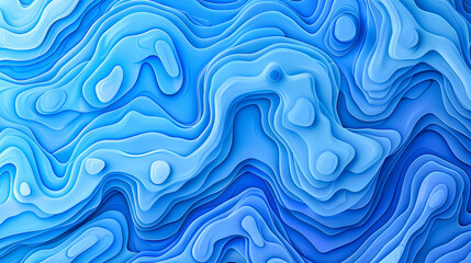 Poster - Artistic Blue and White Marble Effect. Creative Liquid Design in Modern Abstract Watercolor Style