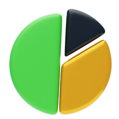Aufkleber - 3D Pie Chart Visualizing Data Slices. 3d illustration, 3d element, 3d rendering. 3d visualization isolated on a transparent background