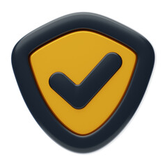 Aufkleber - 3D Finance Shield Safe Guarding With Resilient Protection. 3d illustration, 3d element, 3d rendering. 3d visualization isolated on a transparent background