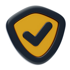 Aufkleber - 3D Finance Shield Safe Guarding With Resilient Protection. 3d illustration, 3d element, 3d rendering. 3d visualization isolated on a transparent background