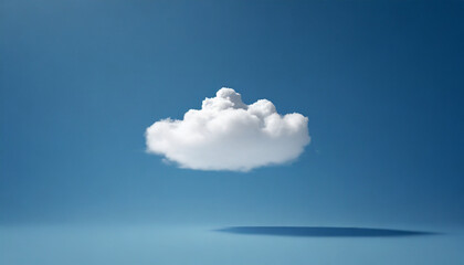 Wall Mural - A white cloud floating in blue studio space, 3D rendering