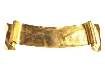 Wall Mural - empty golden banner isolated on transparent background generative ai