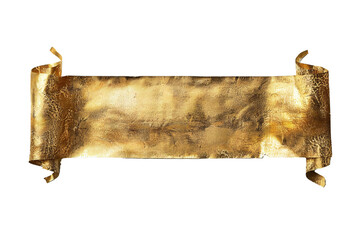 Wall Mural - empty golden banner isolated on transparent background generative ai