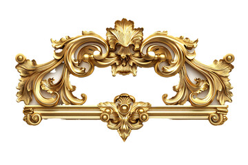 Wall Mural - empty golden banner isolated on transparent background generative ai