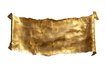 Wall Mural - empty golden banner isolated on transparent background generative ai