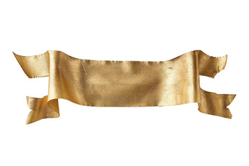 Wall Mural - empty golden banner isolated on transparent background generative ai