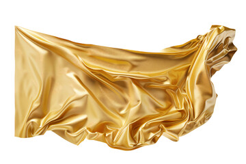 Wall Mural - empty golden banner isolated on transparent background generative ai