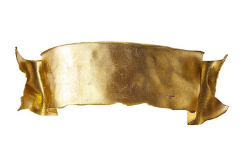 Wall Mural - empty golden banner isolated on transparent background generative ai