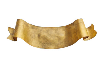 Wall Mural - empty golden banner isolated on transparent background generative ai