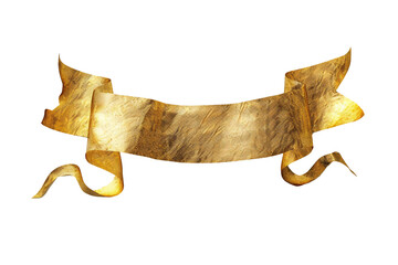 Wall Mural - empty golden banner isolated on transparent background generative ai