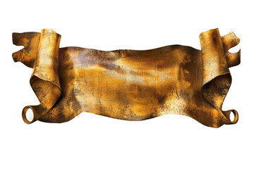 Wall Mural - empty golden banner isolated on transparent background generative ai