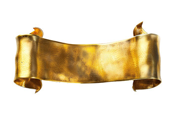 Wall Mural - empty golden banner isolated on transparent background generative ai
