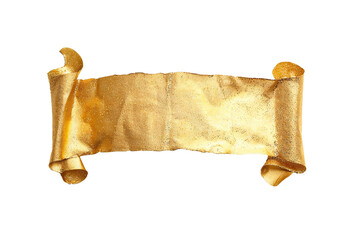 Wall Mural - empty golden banner isolated on transparent background generative ai