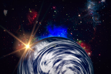 Wall Mural - earth sunrise. the elements of this image furnished by nasa.