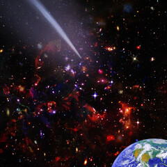 Wall Mural - comet flying through space. the elements of this image furnished by nasa.