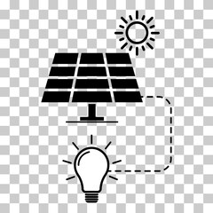 Wall Mural - Solar panel icon, green power technology, ecology alternative energy vector illustration