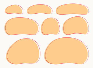 Wall Mural - a set of hand drawn doodle blank text frames. colored text box. empty speech bubbles on white backgr