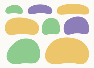 Wall Mural - a set of hand drawn doodle blank text frames. colored text box. empty speech bubbles on white backgr