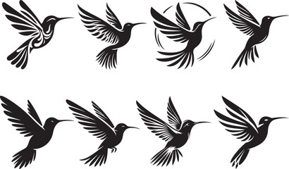 Wall Mural - Set of silhouettes of birds