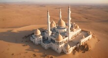 A Beautiful And Majestic Mosque In The Middle Of The Desert