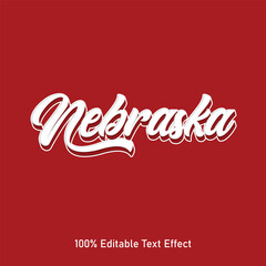 Wall Mural - Nebraska text effect vector. Editable college t-shirt design printable text effect vector. 3d text effect vector.