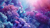 Fototapeta Fototapety do akwarium - Enchanting Underwater Realm: Hyperrealistic Coral Reefs and Sea Creatures