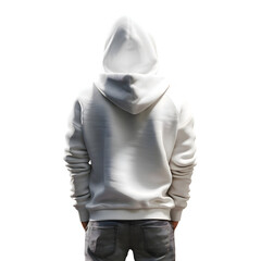 Wall Mural - Man in white hoodie isolated on white background. 3D rendering.