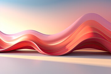 Canvas Print - A vibrant pink wavy wave gracefully flows and swirls on a pristine white surface, creating a mesmerizing and artistic display