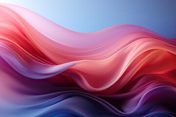 Poster - Fluid blue and pink wavy lines intertwine and dance across the background in a mesmerizing display of movement and vivid colors