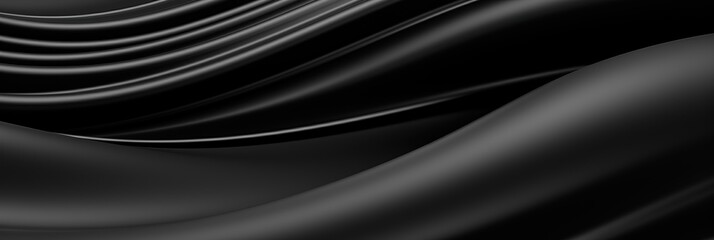 Aufkleber - black waves creating a mesmerizing abstract pattern that dances across the frame