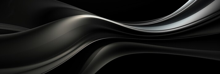 Fototapete - abstract black and white background featuring graceful curves flowing seamlessly across the canvas