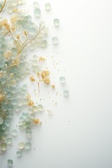 Poster - A vibrant variety of flowers are neatly arranged in a bunch on a wooden table, casting a colorful and fragrant display in a room