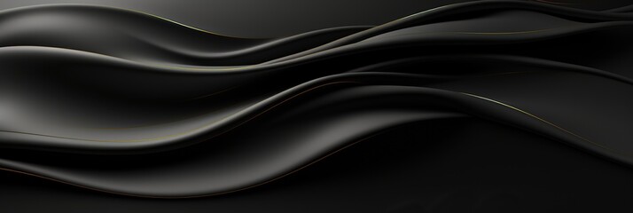 Poster - abstract black background with wavy lines dancing and intertwining, creating a mesmerizing and dynam