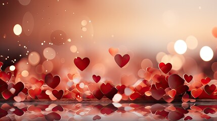 Leinwandbilder - A multitude of vibrant red hearts gracefully float through the air in a mesmerizing display of love and beauty