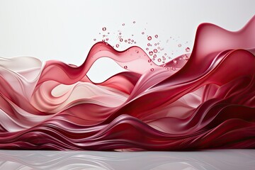 Fototapete - Abstract red liquid splash with dynamic motion on a pink background