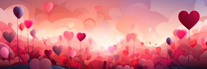 Aufkleber - Hearts float gracefully in the air, their vibrant colors shining against the backdrop of a dreamy sky, Mother's Day